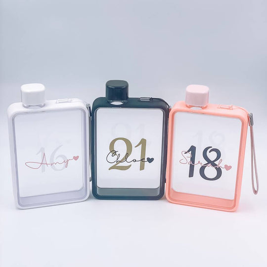 16th 18th 21st Birthday Gift Personalised Water Bottle 380ml - H2OSQD